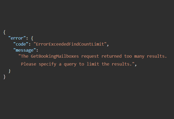 Microsoft Graph API error ErrorExceededFindCountLimit